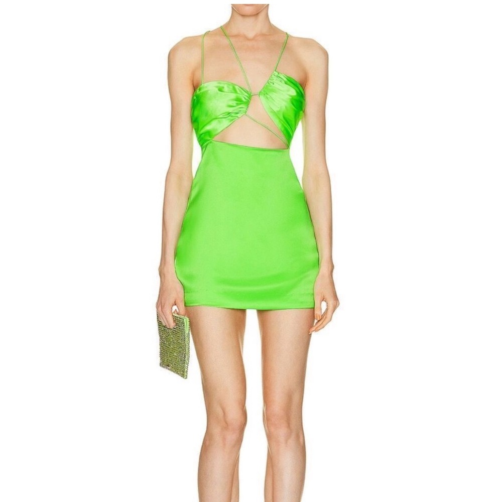 Vibrant Green Cutout Mini Dress